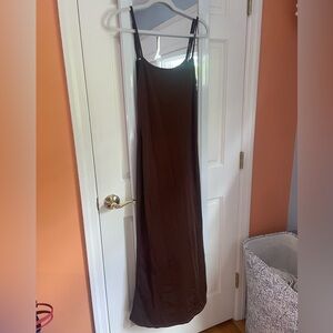 Long brown bodycon dress